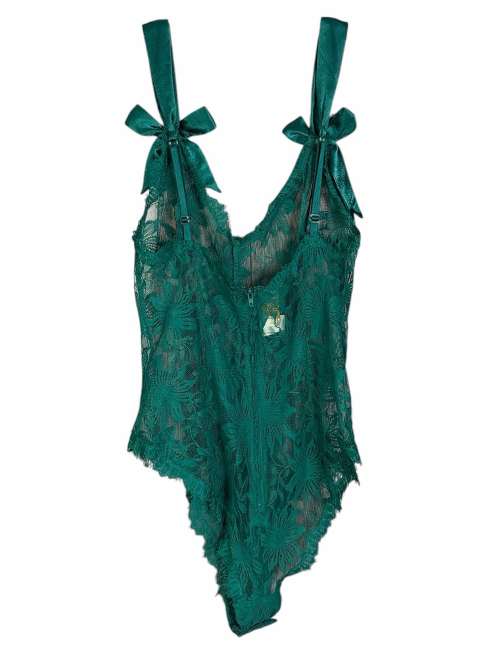 Vintage Victoria's Secret Gold Label Green Lace Teddy & Satin Robe Set Women's M - Picture 6 of 9